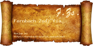 Fernbach Zsófia névjegykártya